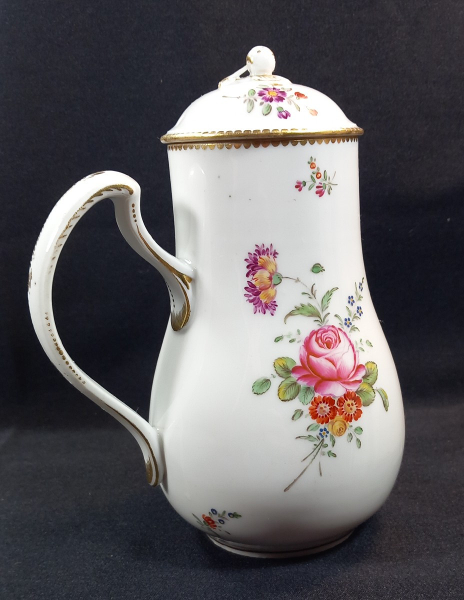 Chocolate Pot Coffee Pot Jug Hard Porcelain Paris ? 18th Century Louis XVI Brand -photo-3