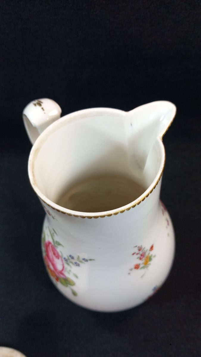 Chocolate Pot Coffee Pot Jug Hard Porcelain Paris ? 18th Century Louis XVI Brand -photo-2