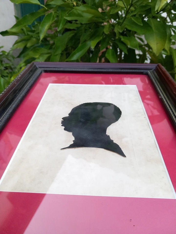 Profile Silhouette African American African Nubian Paper Cut 19th Century Slavery-photo-4
