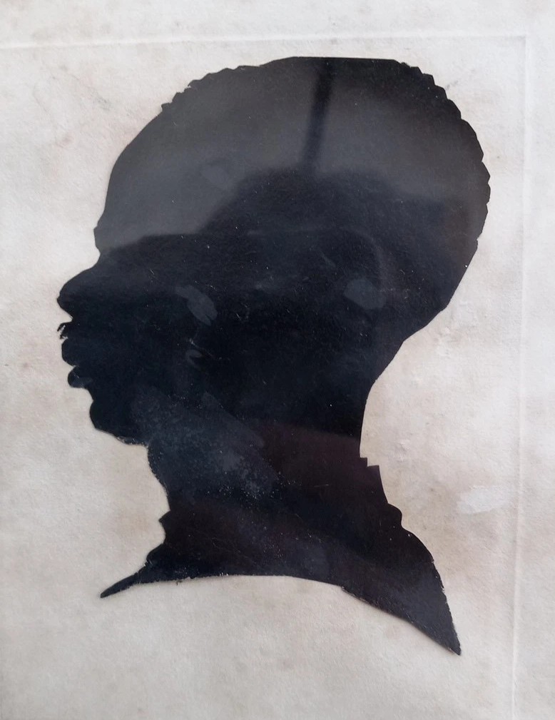 Profile Silhouette African American African Nubian Paper Cut 19th Century Slavery