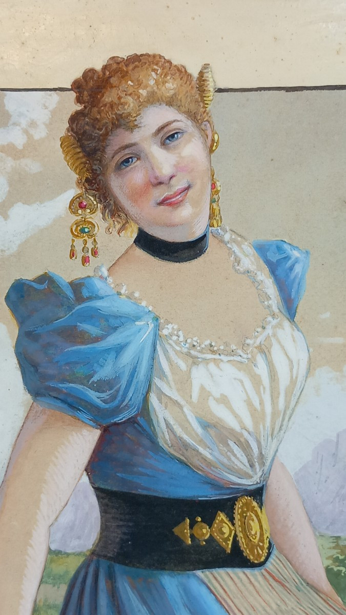 L.Cougnet ? Projet d'Affiche d'Alcool Digestif  Bière Liqueur Femme Gout Néo Renaissance XXe -photo-4
