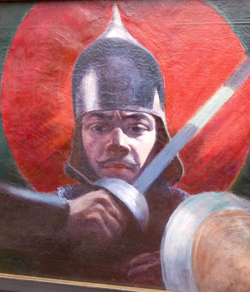 Maurice Rogerol (1873-1946) Le Guerrier Perse Huile sur Toile Orientaliste 1901 Iran -photo-2