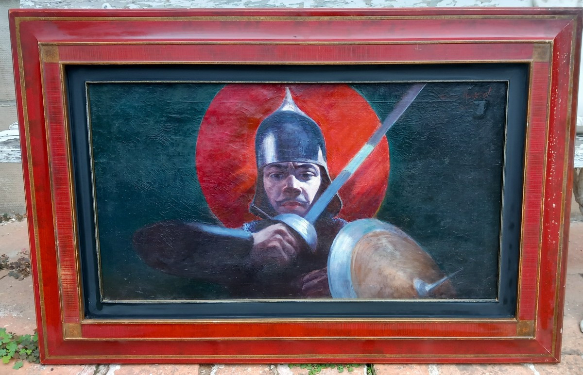 Maurice Rogerol (1873-1946) Le Guerrier Perse Huile sur Toile Orientaliste 1901 Iran 