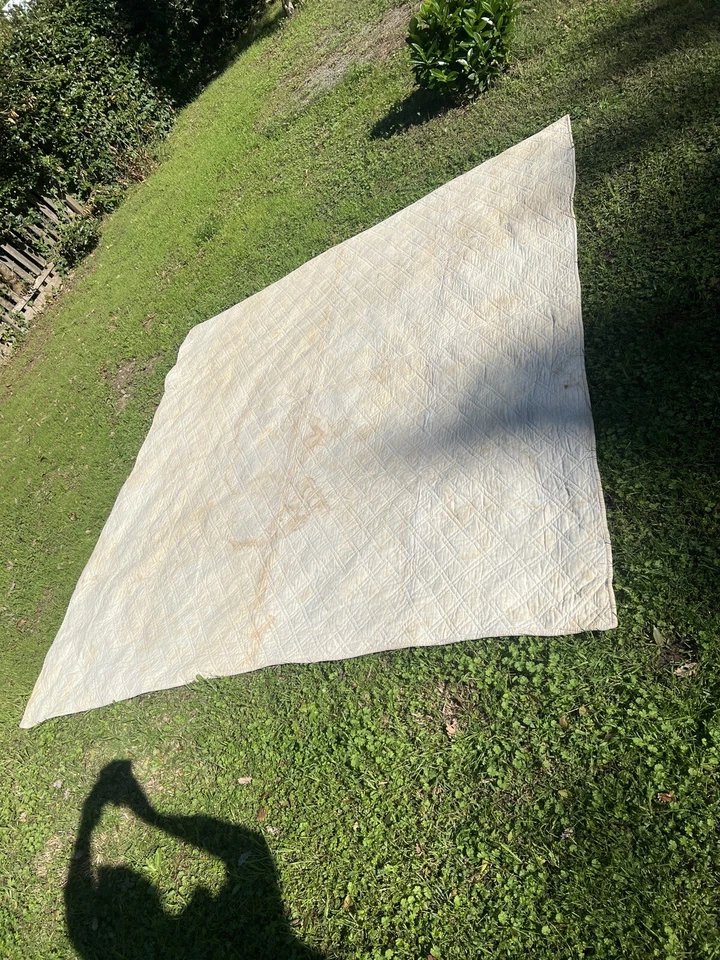 Boutis En Toile de Jouy Imprimée XIXe Siècle Motif "Le Solitaire" Couleur Café -photo-2