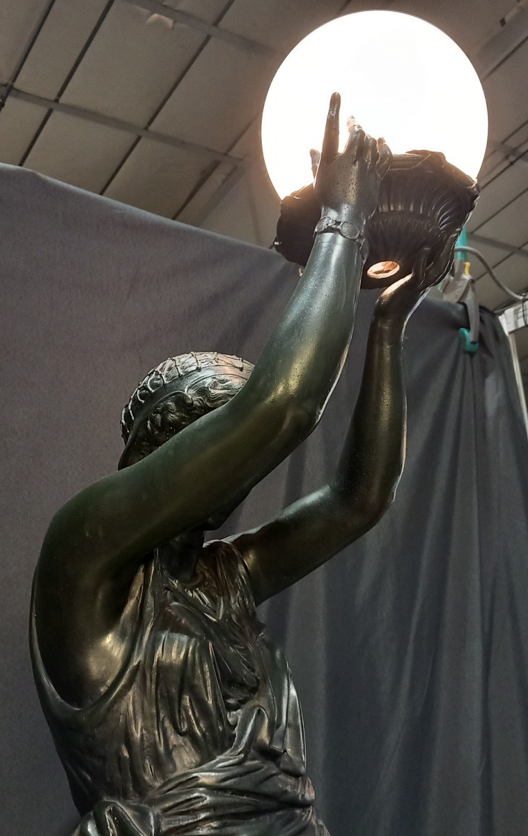 Torchère XIXe Femme à l'Antique -photo-4