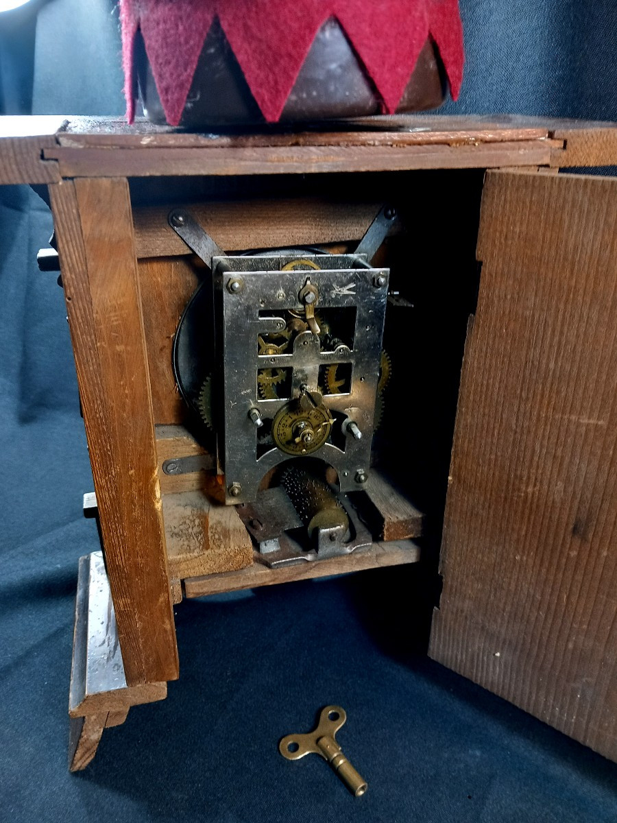 Pendule à Automate Patriotique avec Boite Musique et Tabatière Guerre 1870-1871-photo-6