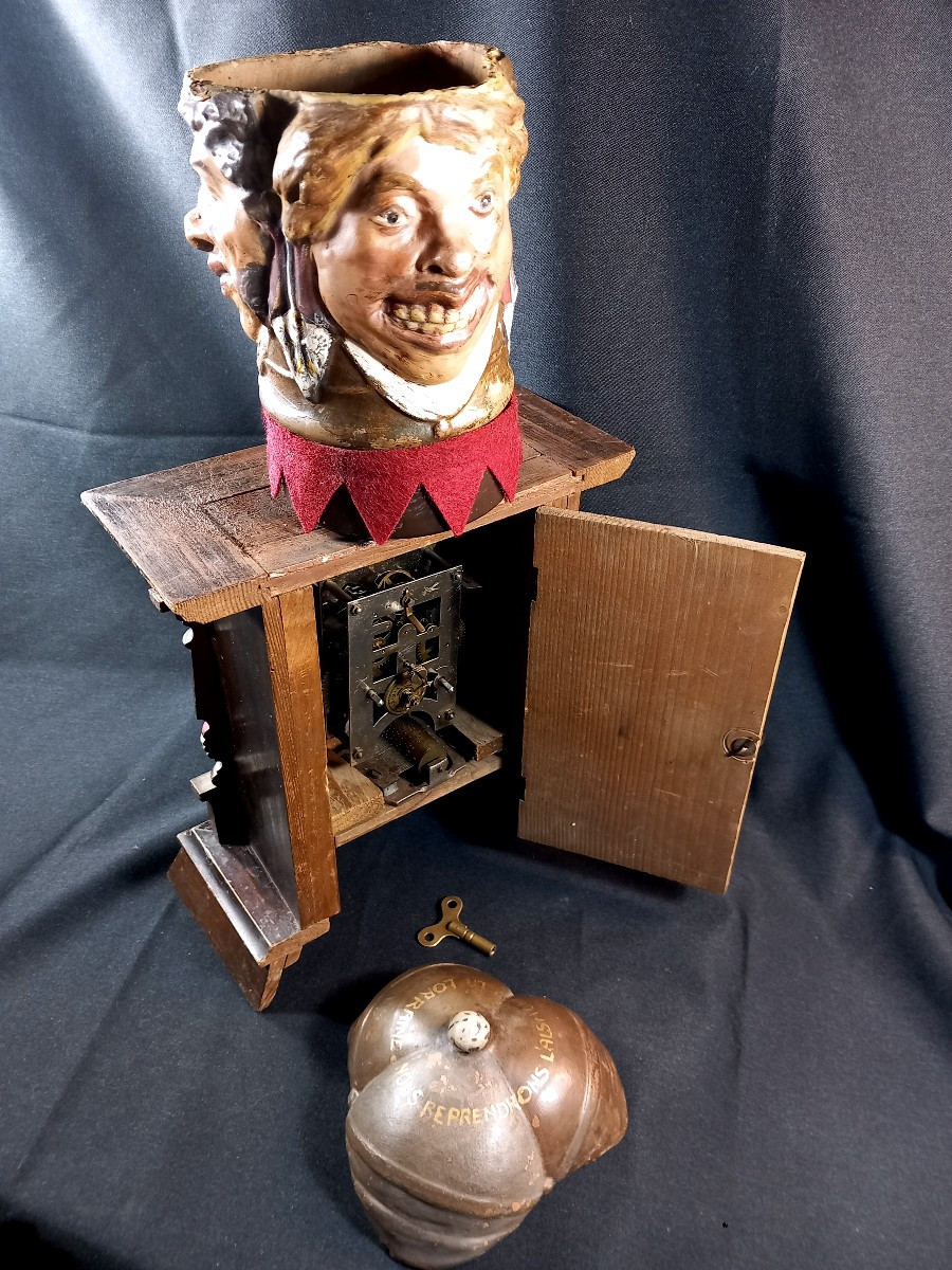 Pendule à Automate Patriotique avec Boite Musique et Tabatière Guerre 1870-1871-photo-7