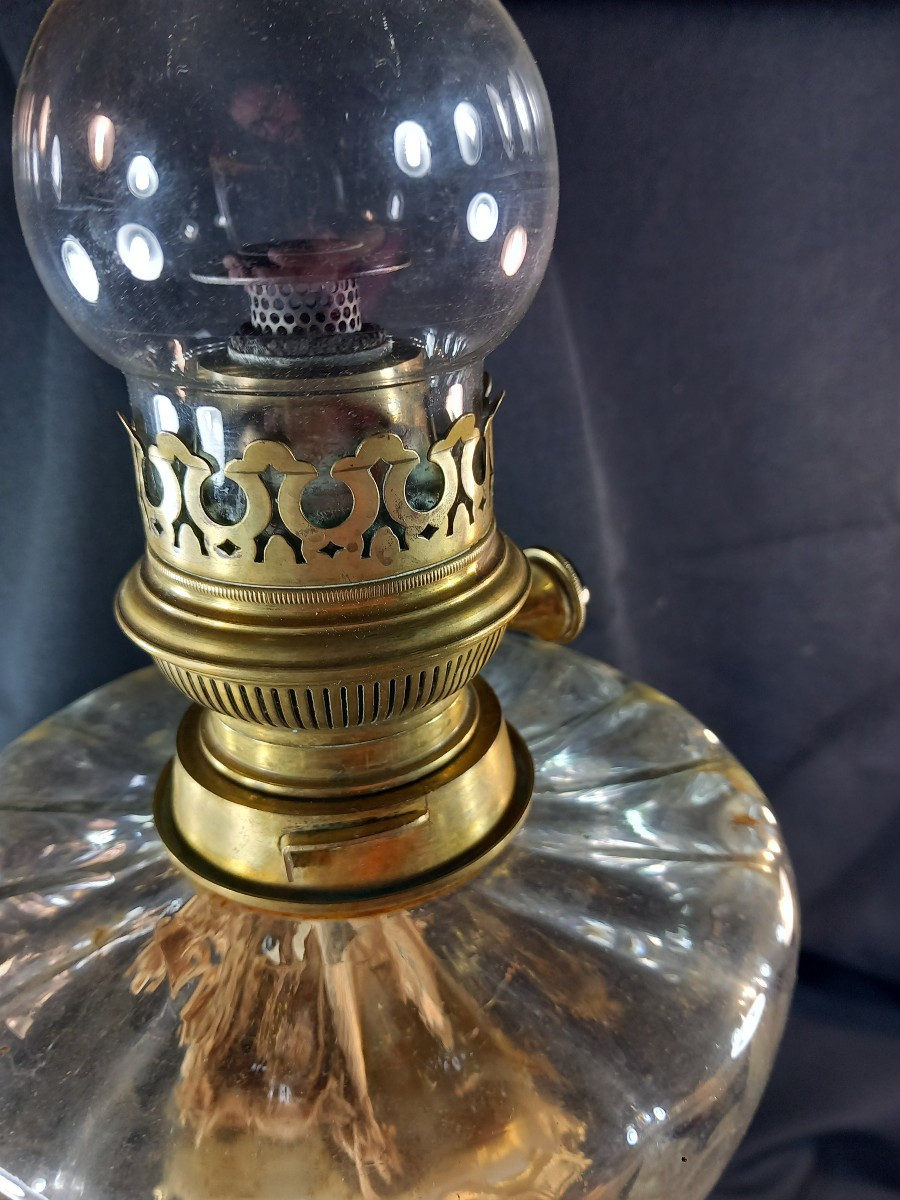 Pied de Lampe à Pétrole Bronze Doré Rocaille Louis XV Matador Messenger's Patent XIXe Siècle -photo-1