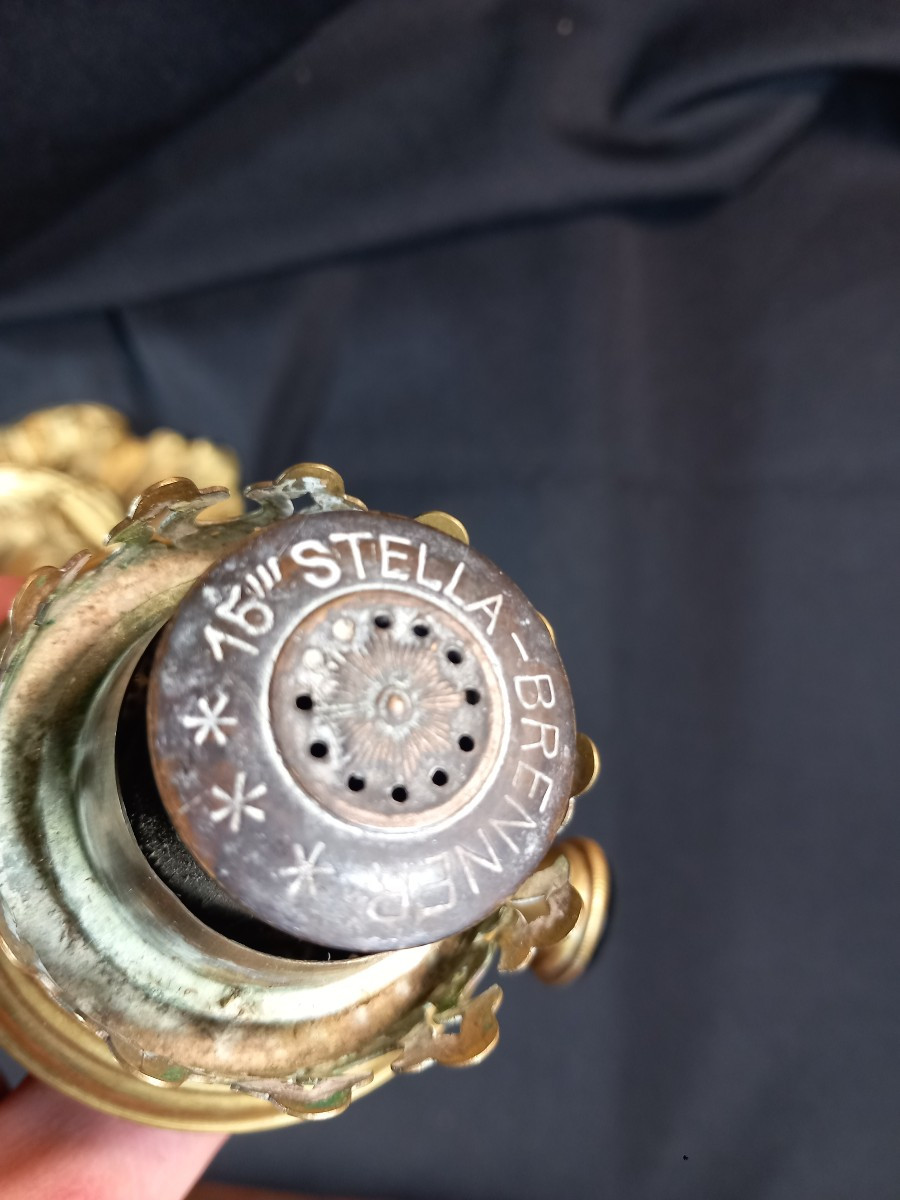 Pied de Lampe à Pétrole Bronze Doré Rocaille Louis XV Matador Messenger's Patent XIXe Siècle -photo-4