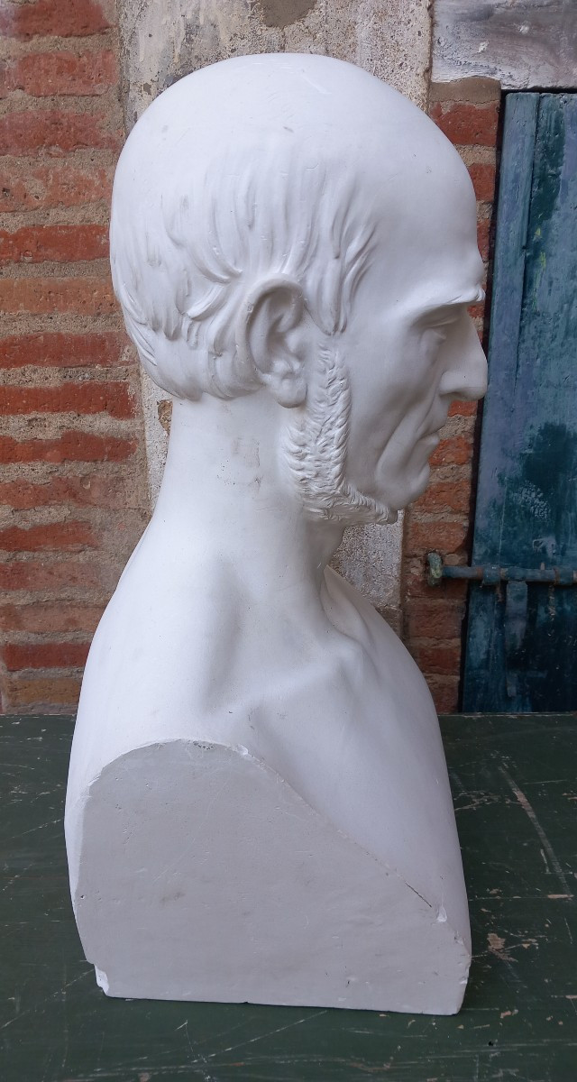 Auguste Baussan Buste de Notable de Montpellier Hérault Signé et Daté 1856 Platre -photo-2