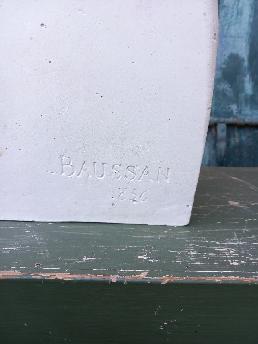 Auguste Baussan Buste de Notable de Montpellier Hérault Signé et Daté 1856 Platre -photo-2