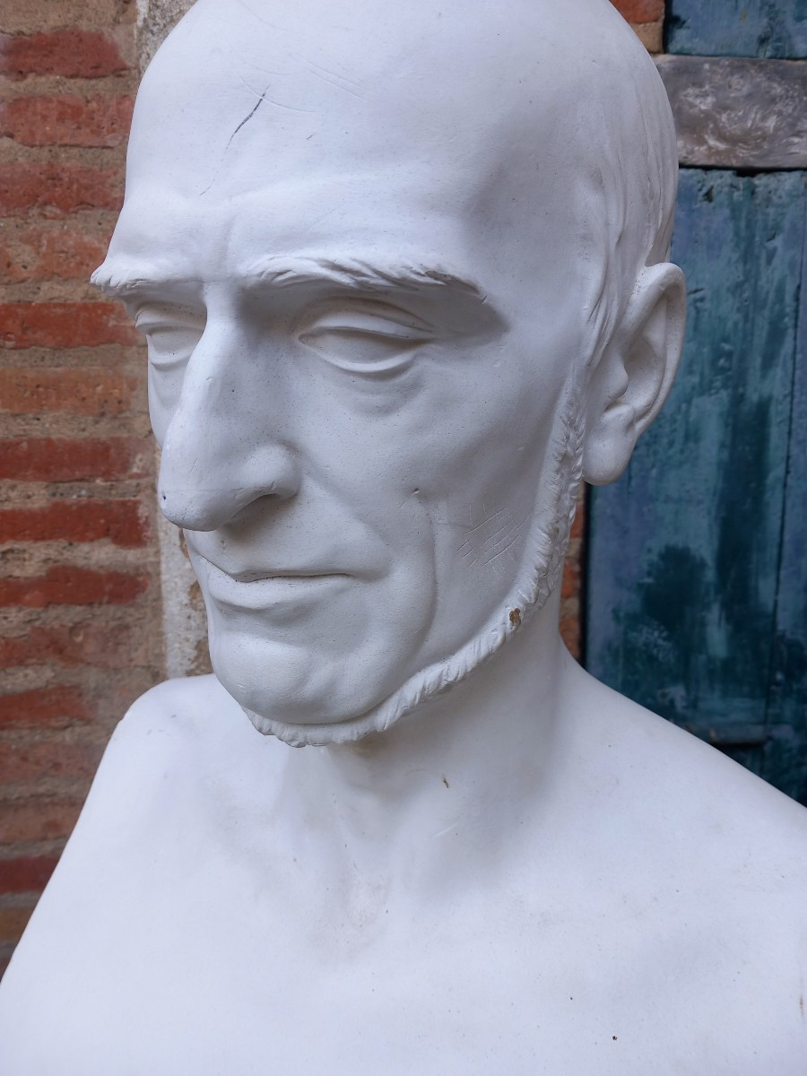 Auguste Baussan Buste de Notable de Montpellier Hérault Signé et Daté 1856 Platre -photo-4