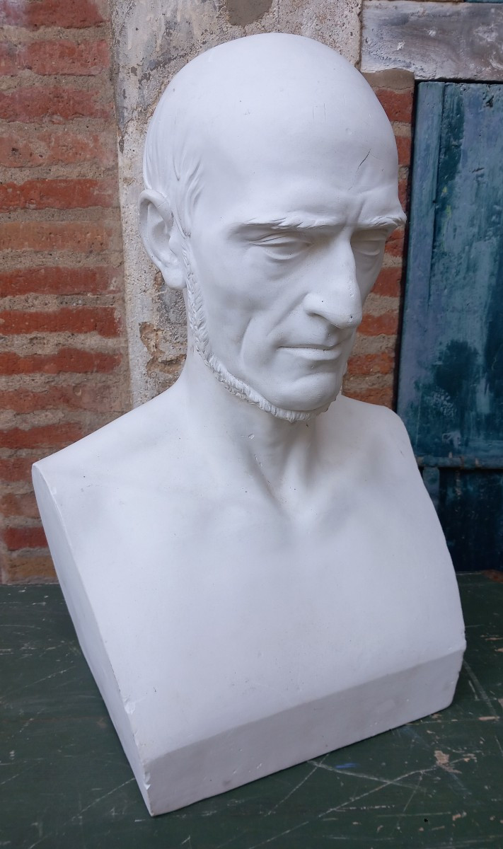 Auguste Baussan Buste de Notable de Montpellier Hérault Signé et Daté 1856 Platre 