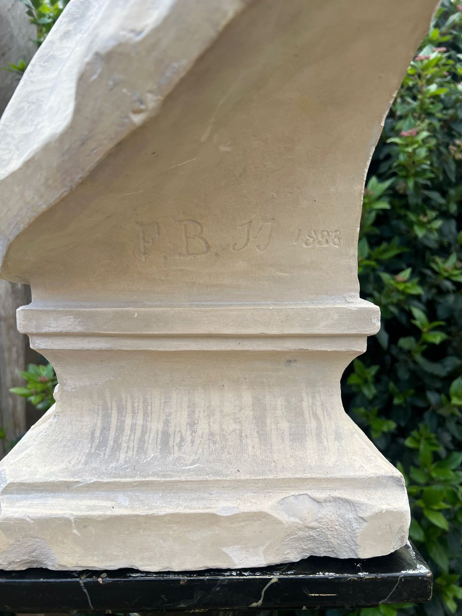 Buste de Jeune Homme Platre Patiné façon Terre Cuite XIXe siècle-photo-2