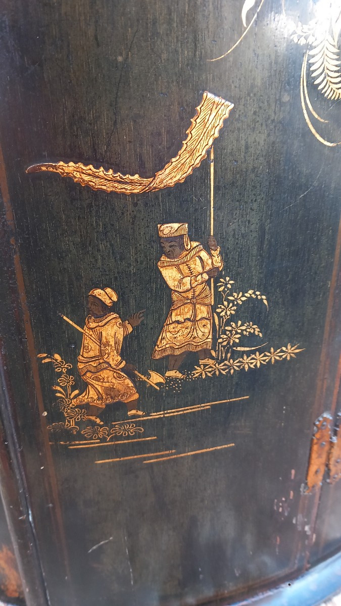 Encoignure en Bois laqué et Doré XVIIIe Siècle -photo-3