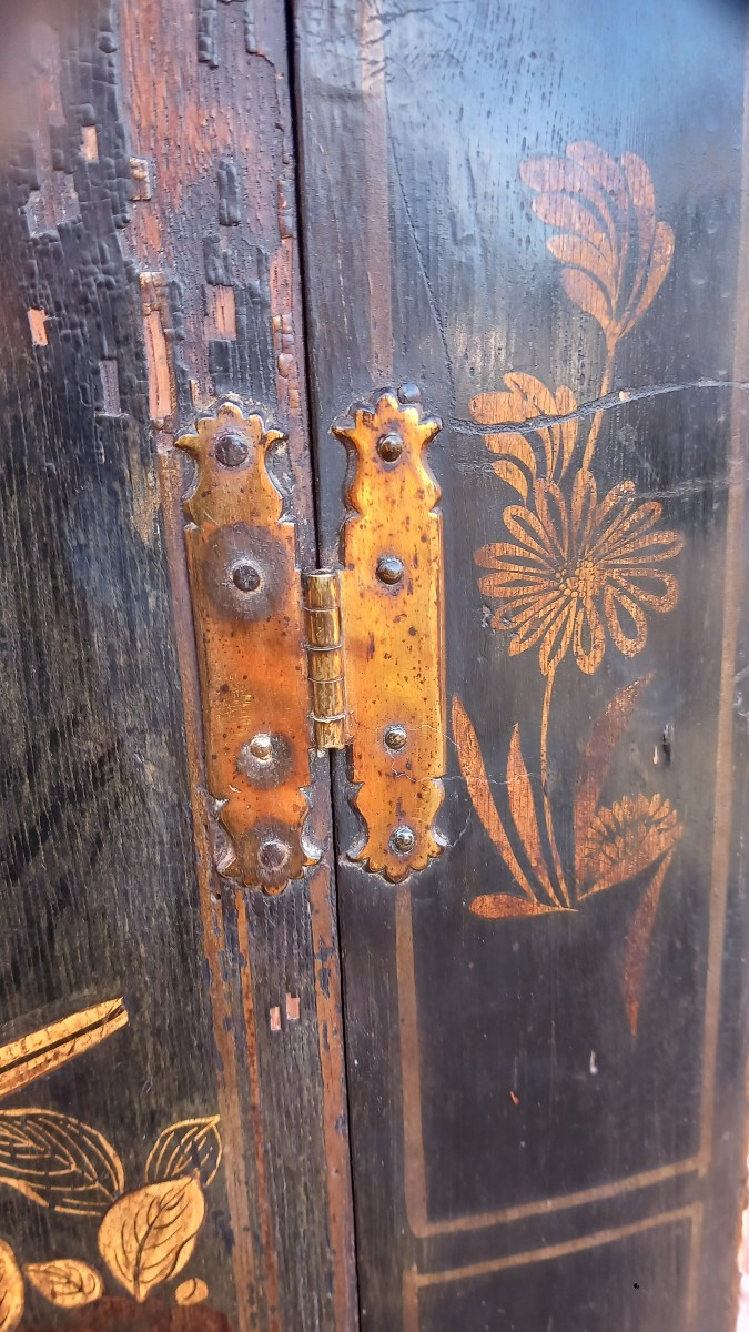 Encoignure en Bois laqué et Doré XVIIIe Siècle -photo-2