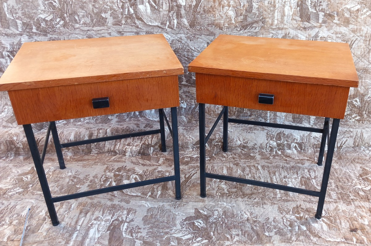 Jacques Hitier Pair Of Small End Tables, 20th Century Design 