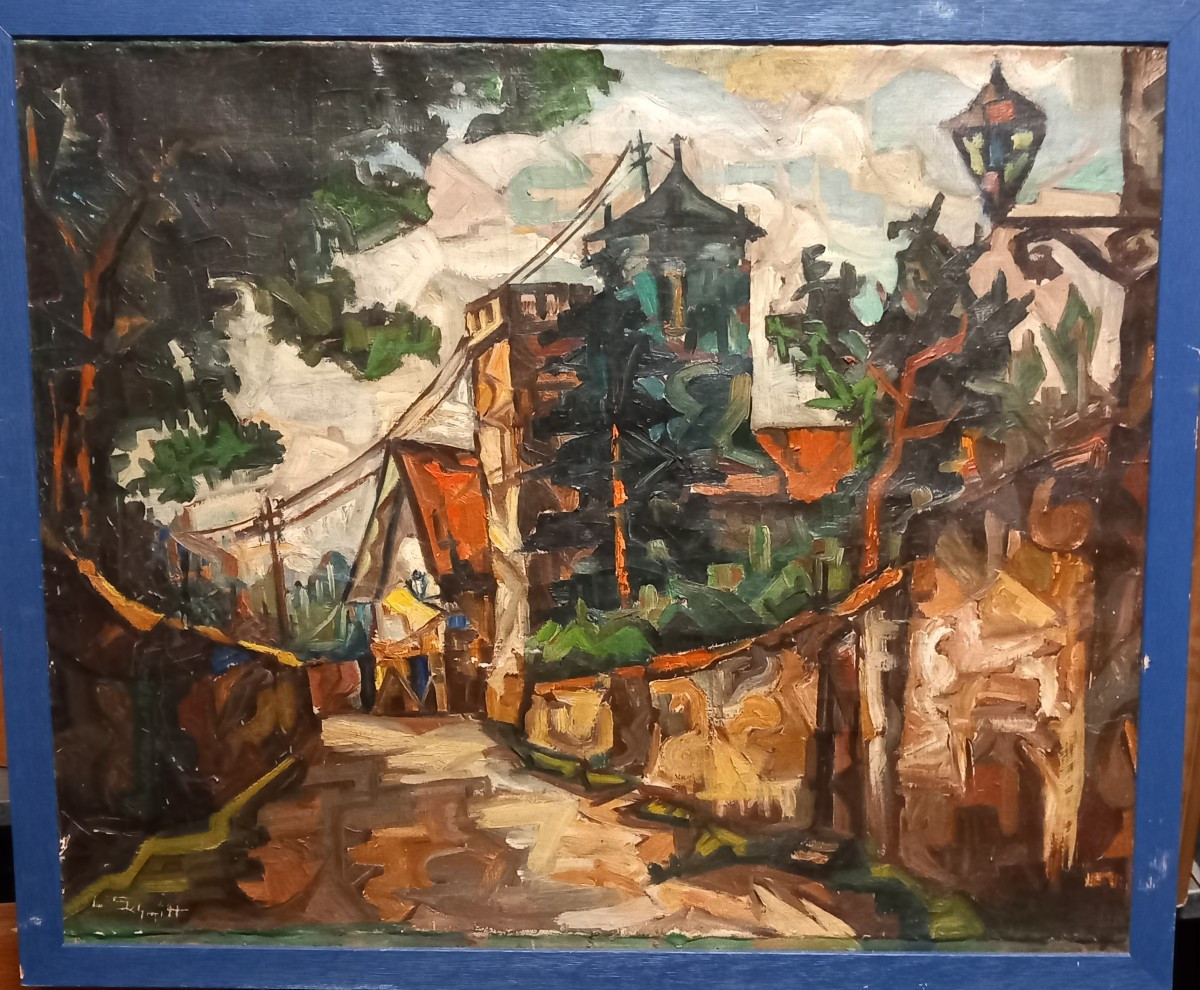 Schmitt Metz Moselle School Of Painting Rue Malardot Oil On Canvas