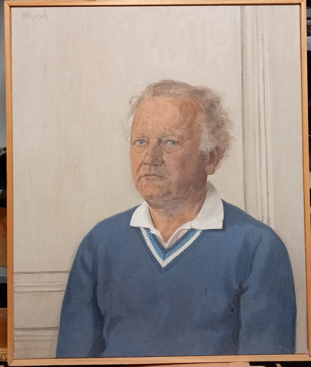 Mel Klapholz (1928) Portrait d'Homme, ca 1990 Huile sur Toile Toulouse