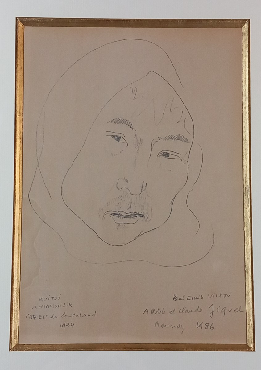 Paul-émile Victor – Portrait Of Kuitsi, Greenland. Pencil Drawing Of Inuit People, 1934. Exploration.-photo-2