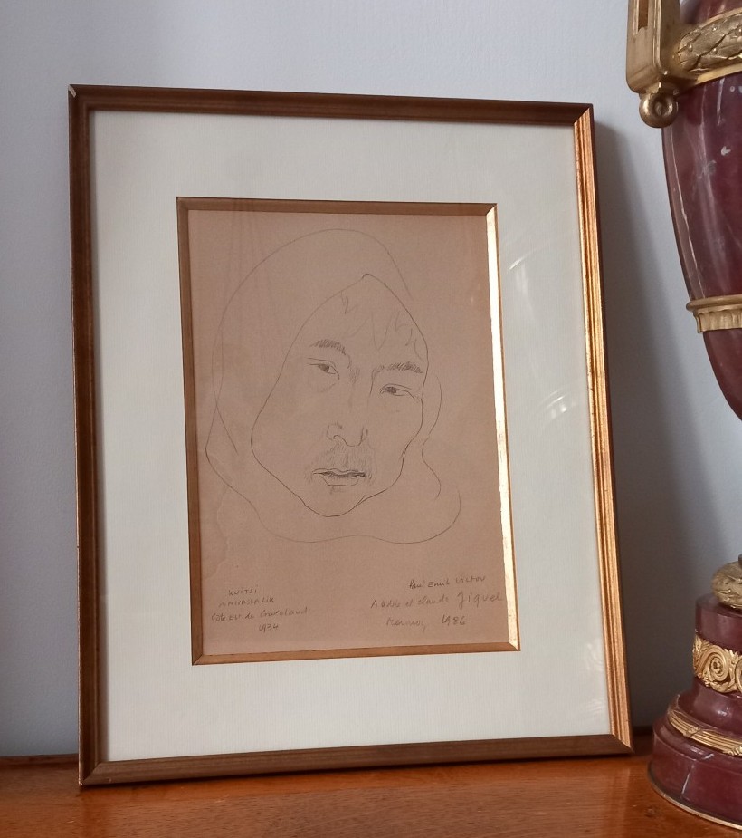 Paul-émile Victor – Portrait Of Kuitsi, Greenland. Pencil Drawing Of Inuit People, 1934. Exploration.
