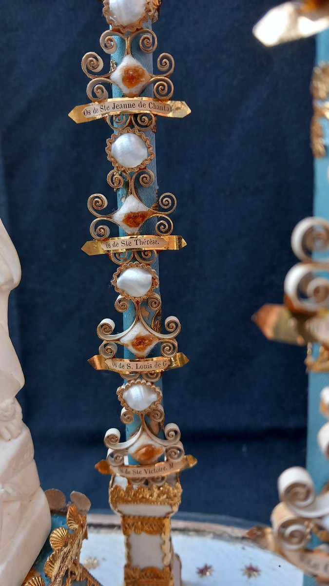 Multiple Reliquary In The Shape Of Triumphal Arches And Statuette Of The Virgin, 19th Century -photo-3