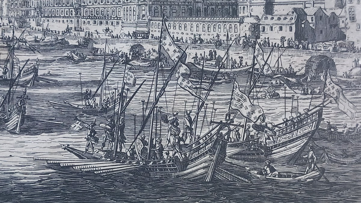 Jacques Callot: Grand View Of Paris: View Of The Louvre - 1629/1630 17th Century Engraving-photo-2