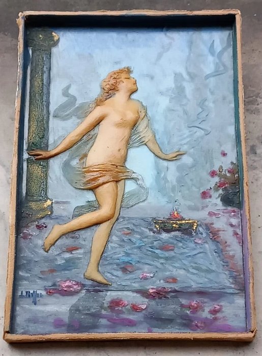 Louise Baffet Art Nouveau Wax Sculpting Of A Vestal Virgin, 1900, Noodle Style-photo-2