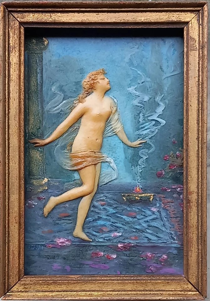 Louise Baffet Art Nouveau Wax Sculpting Of A Vestal Virgin, 1900, Noodle Style-photo-4