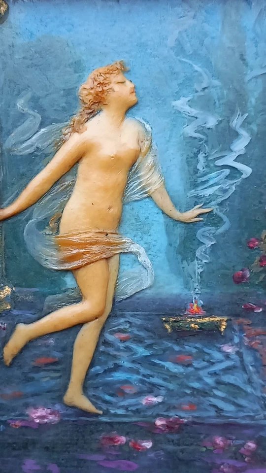 Louise Baffet Art Nouveau Wax Sculpting Of A Vestal Virgin, 1900, Noodle Style-photo-1