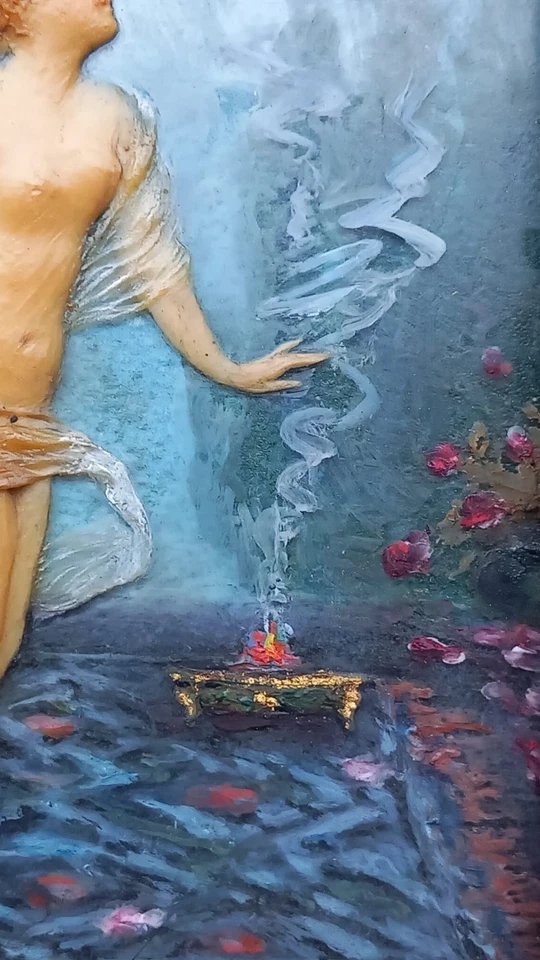 Louise Baffet Art Nouveau Wax Sculpting Of A Vestal Virgin, 1900, Noodle Style-photo-4