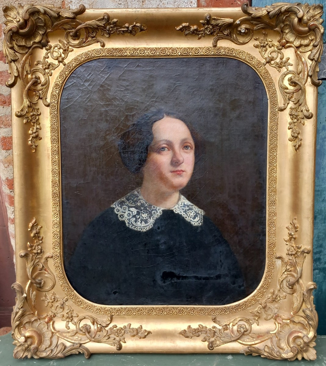 Emilie Bruine-preyat Paris Portrait Of A Young Girl Oil On Canvas 1852