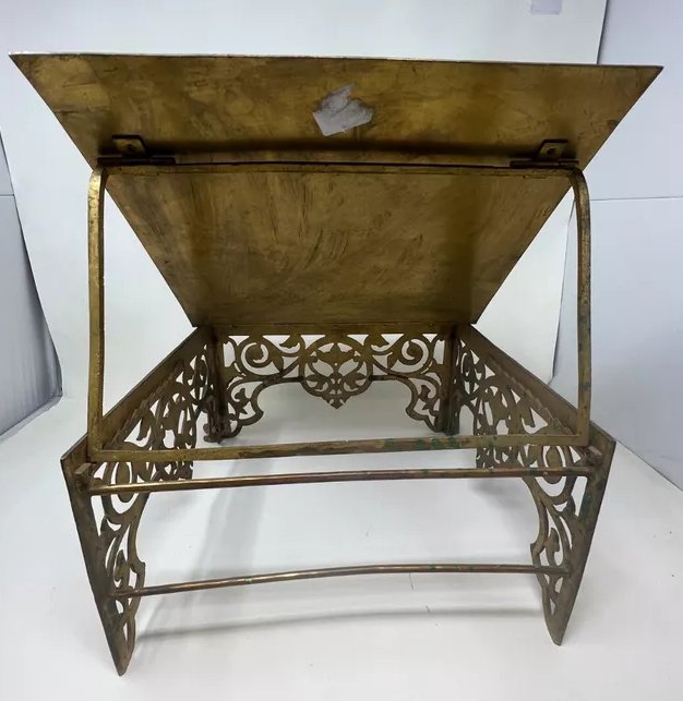 Thabor, Lectern, Or Church Bible Stand In Bronze And Stained Glass, 19th Century -photo-4