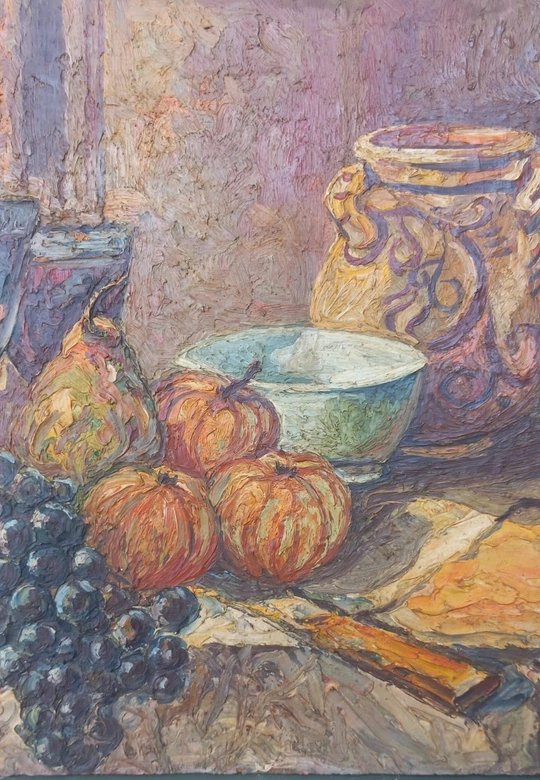M. MORAVSKI SERRE (Nice) Nature Morte XXe Huile sur Panneau-photo-2