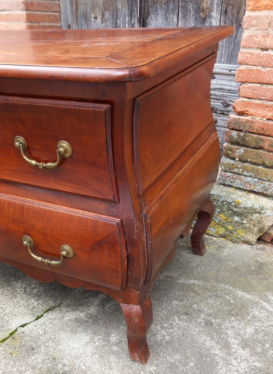 Commode Sauteuse Dite Castraise Merisier Garnitures Bronze XVIIIe Siècle Castres Tarn-photo-3