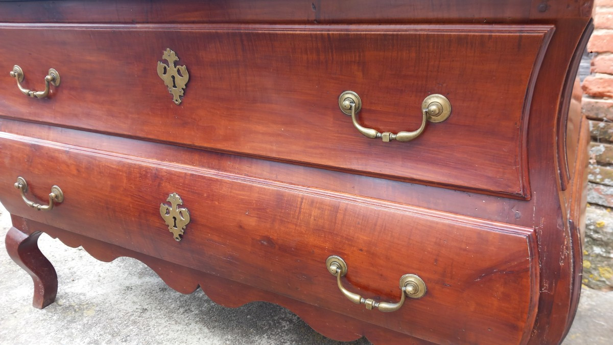 Commode Sauteuse Dite Castraise Merisier Garnitures Bronze XVIIIe Siècle Castres Tarn-photo-4