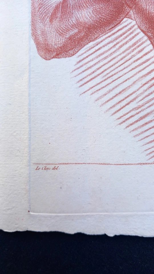 Ancient Gladiator Combat, Bare-tored, 18th Century Sanguine Engraving, Le Clerc And Auvray -photo-3