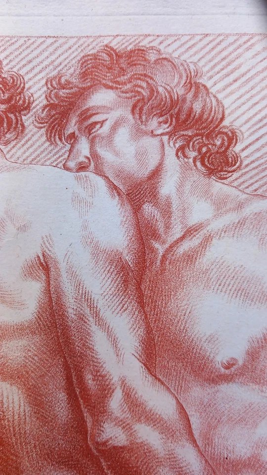 Ancient Gladiator Combat, Bare-tored, 18th Century Sanguine Engraving, Le Clerc And Auvray -photo-1