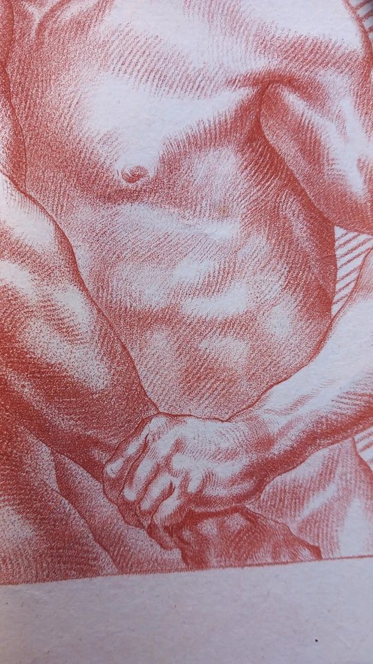 Ancient Gladiator Combat, Bare-tored, 18th Century Sanguine Engraving, Le Clerc And Auvray -photo-3