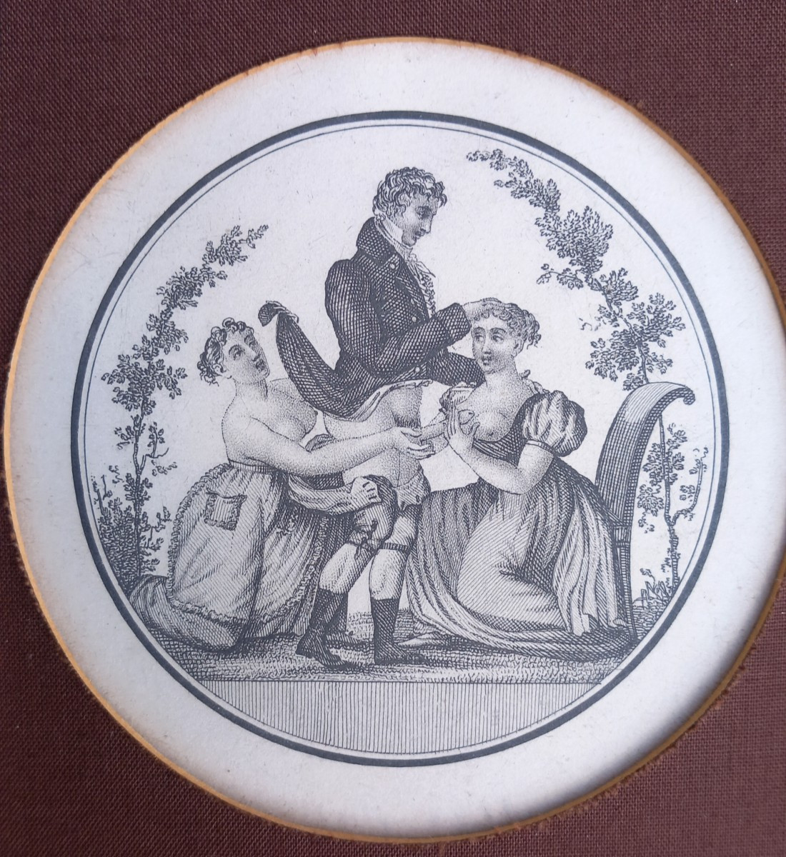 Encadrement de Gravures Erotiques  Début du XIXe Siècle Dont "La Guerre des Dieux" E. de Parny-photo-3