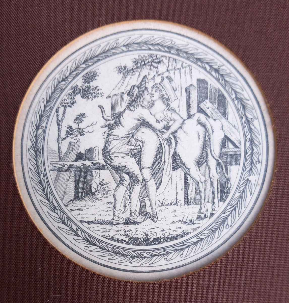 Encadrement de Gravures Erotiques  Début du XIXe Siècle Dont "La Guerre des Dieux" E. de Parny-photo-1