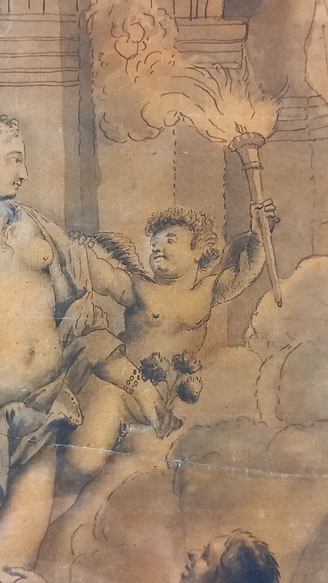 Pygmalion et Galatée Dessin du XVIIIe siècle, entourage ou suiveur de François Boucher-photo-4