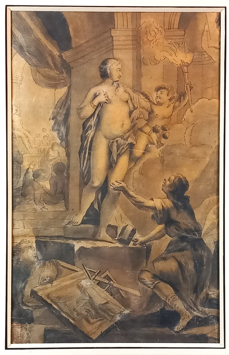 Pygmalion et Galatée Dessin du XVIIIe siècle, entourage ou suiveur de François Boucher