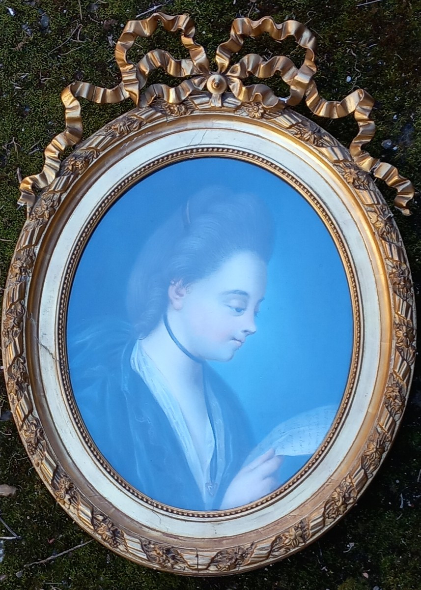 Portrait Pastel Marquise De Montesson Maitresse Duc d'Orléans Philippe Egalité La Haie De Riou