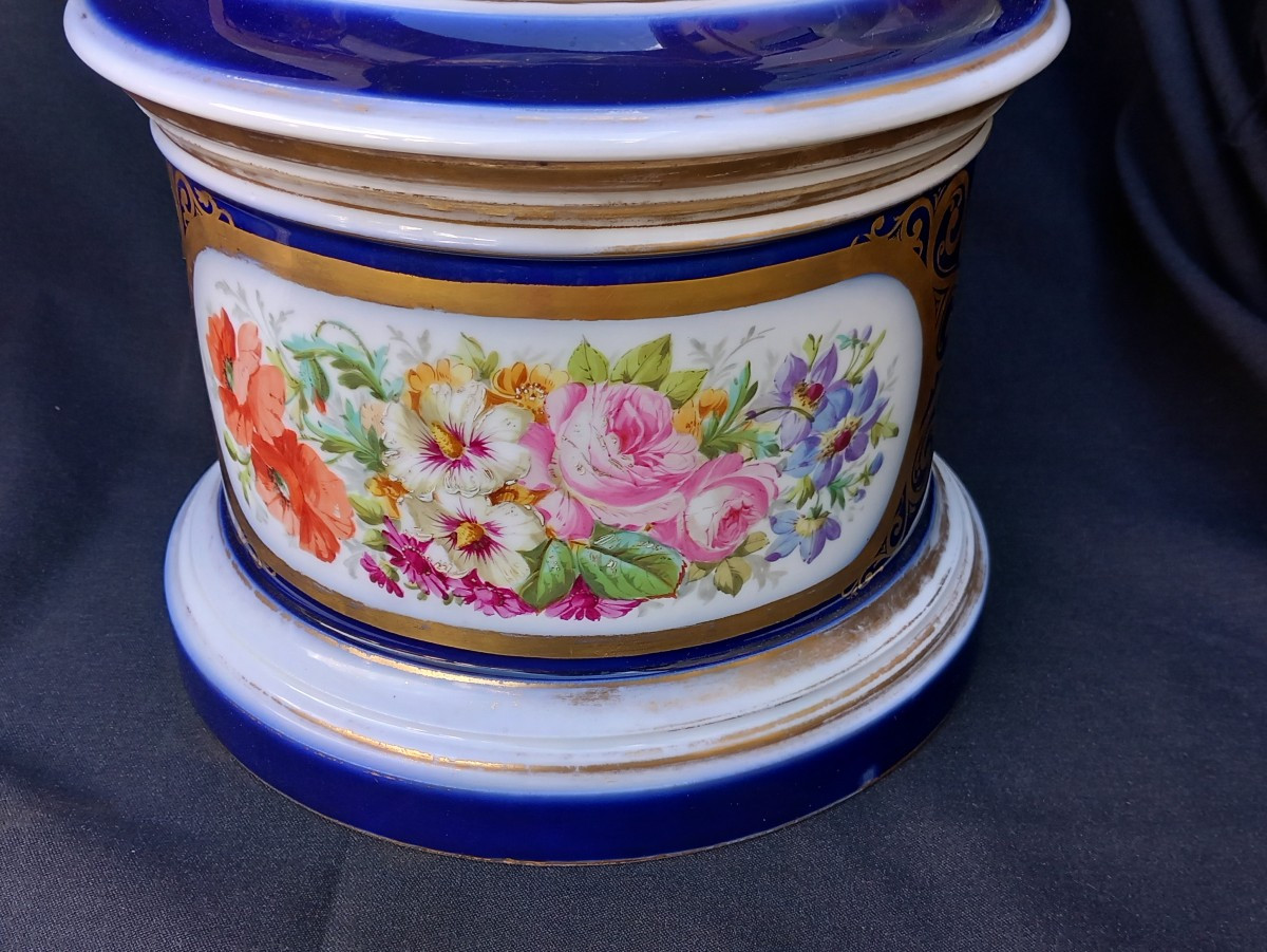 Paire de Vases de Montre Devanture de Pharmacie Apothicaire XIXe Porcelaine Valentine Toulouse -photo-4