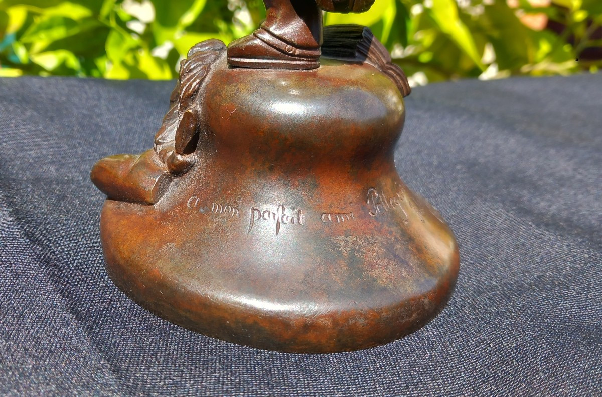 Bronze Statue Of Musician Amédée Pellegrin By His Friend Jules Lebel In 1857-photo-2