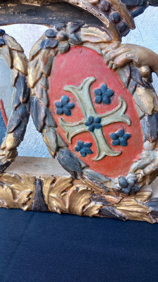 Boiserie Sculptée Peinte et Doré XVIIe Familles De La Rodde et Dinet Macon Saone et Loire-photo-2