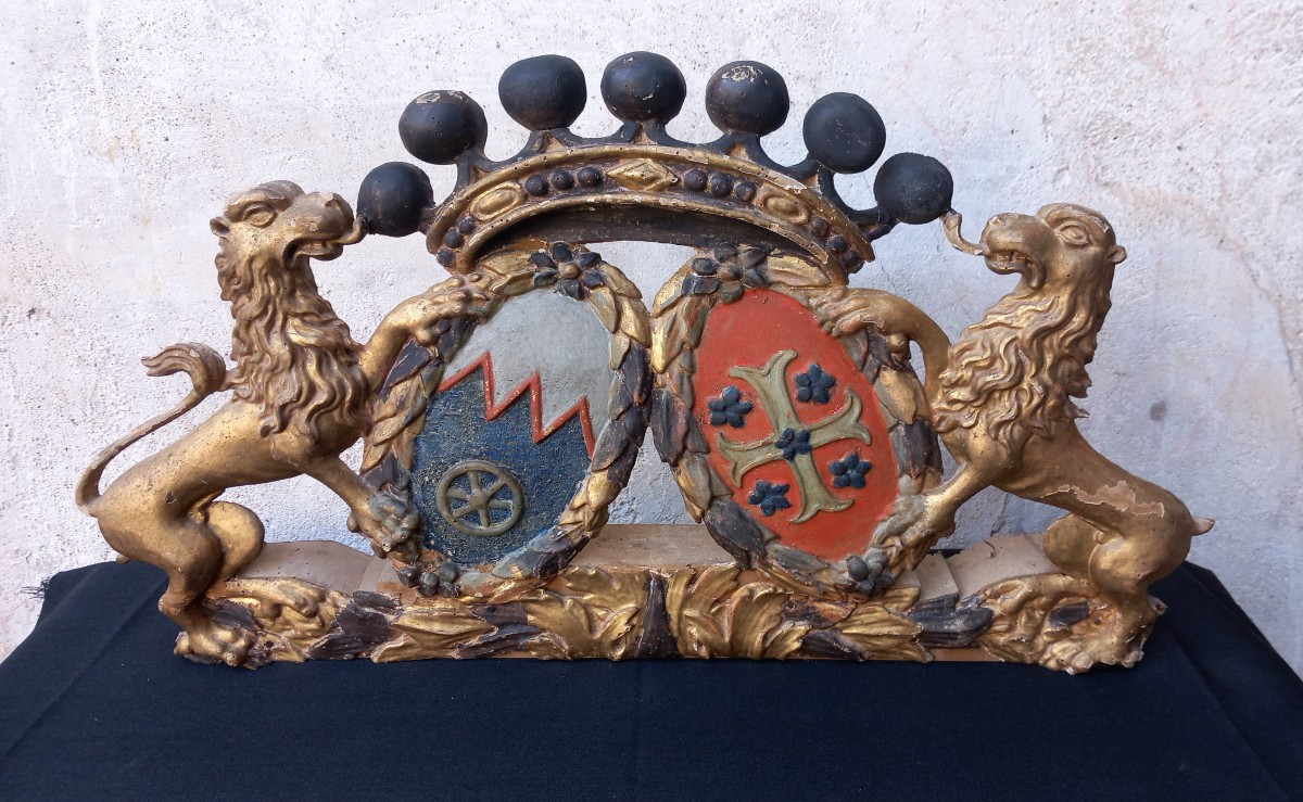 Boiserie Sculptée Peinte et Doré XVIIe Familles De La Rodde et Dinet Macon Saone et Loire