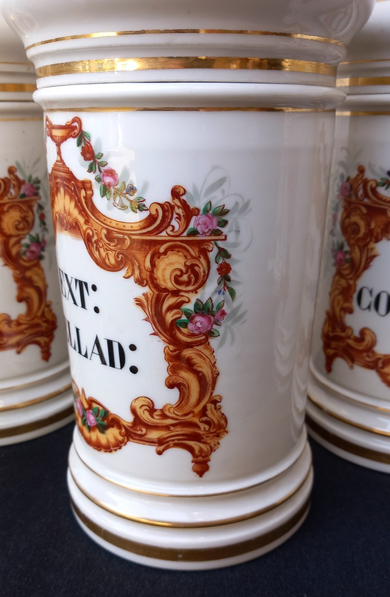 Suite Of Toulouse Apothecary Napoleon III Fontemoing & Peigney Pharmacy Jars-photo-3