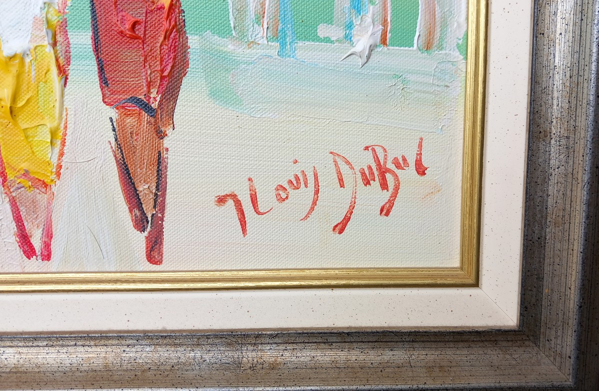 Jean-Louis Dubuc (1946-) "Aux Courses" Chantilly Acrylique sur Toile XXe -photo-3